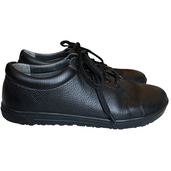 Birkenstock QO 500 Smooth Black Leather Sneaker Work Shoe Non Metal L9 M7 - Picture 1 of 12